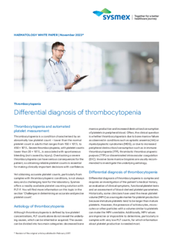 Sysmex White Paper Differential diagnosis of thrombocytopenia