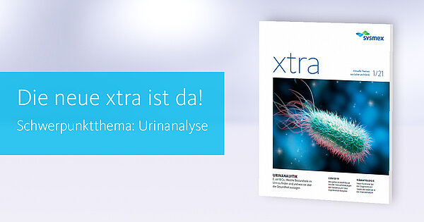 [.CH-de Switzerland (german)] Titelseite der neuen xtra-Ausgabe mit dem Schwerpunkt Urinanalyse